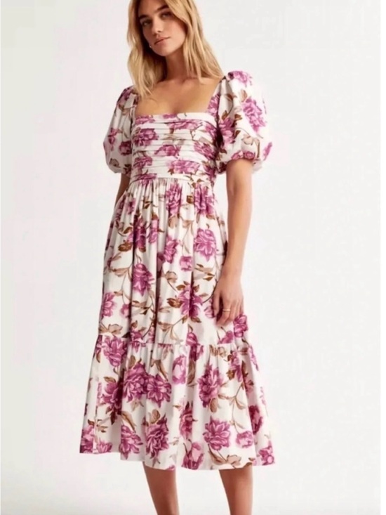 Abercrombie & Fitch Dresses & Skirts - ABERCROMBIE &FITCH EMERSON POPLIN MIDI DRESS SIZE S